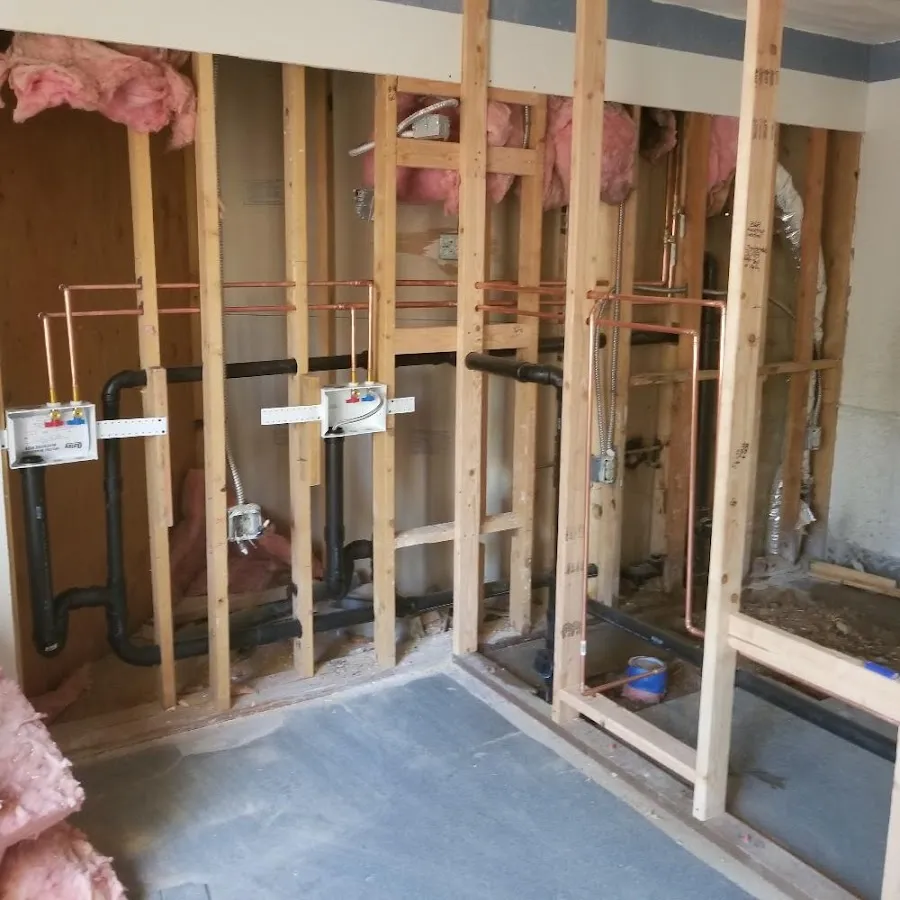 Copper pipe rough-in and plumbing installation in Barstow